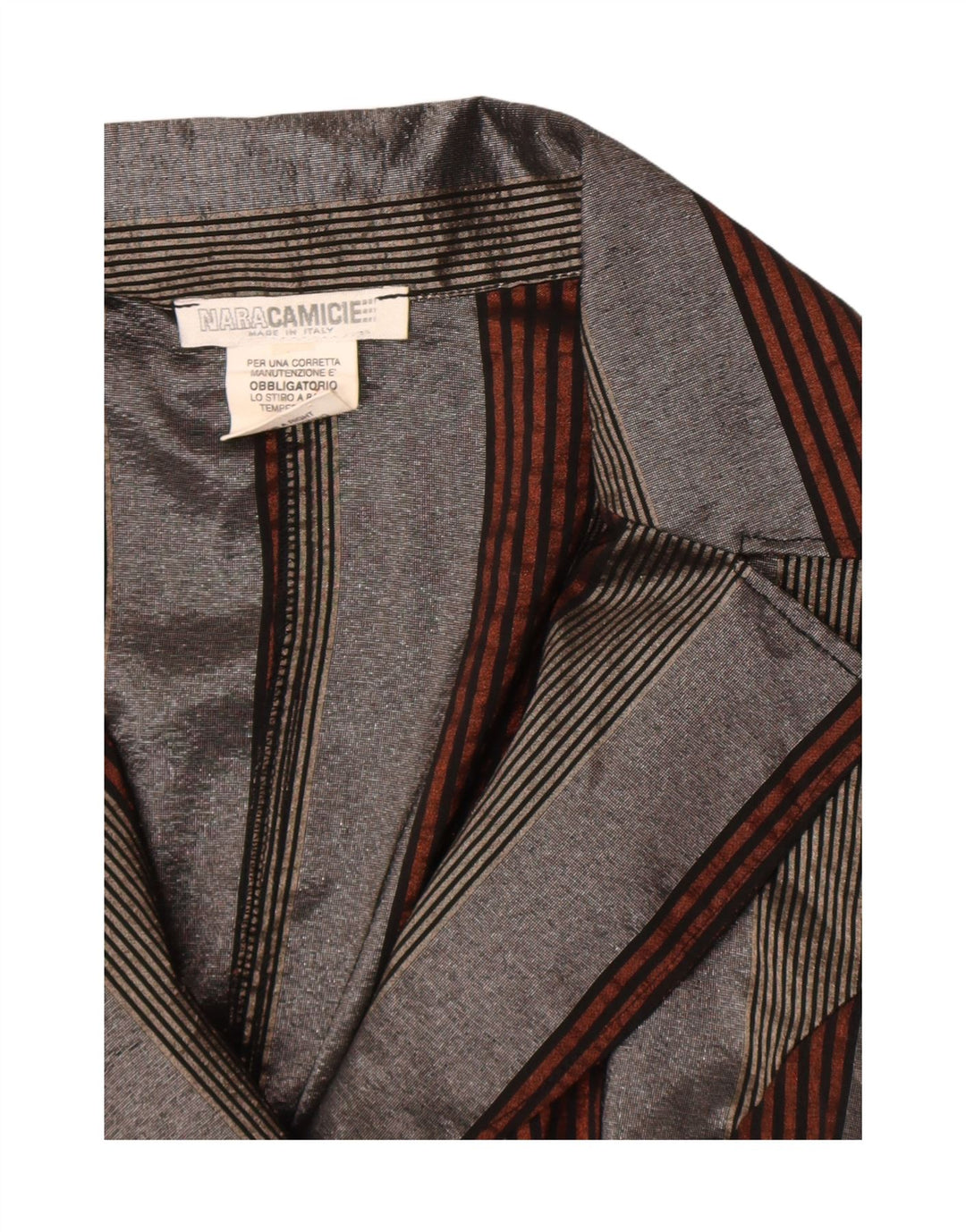 Naracamicie Γυναικείο πουκάμισο Longline Μπλούζα UK 12 Medium Grey ριγέ