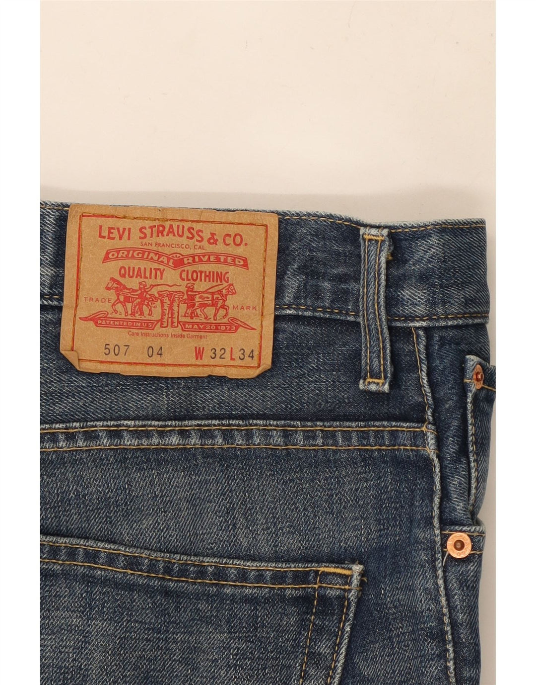 LEVI'S Mens 507 Bootcut Jeans W32 L34 Μπλε βαμβακερό