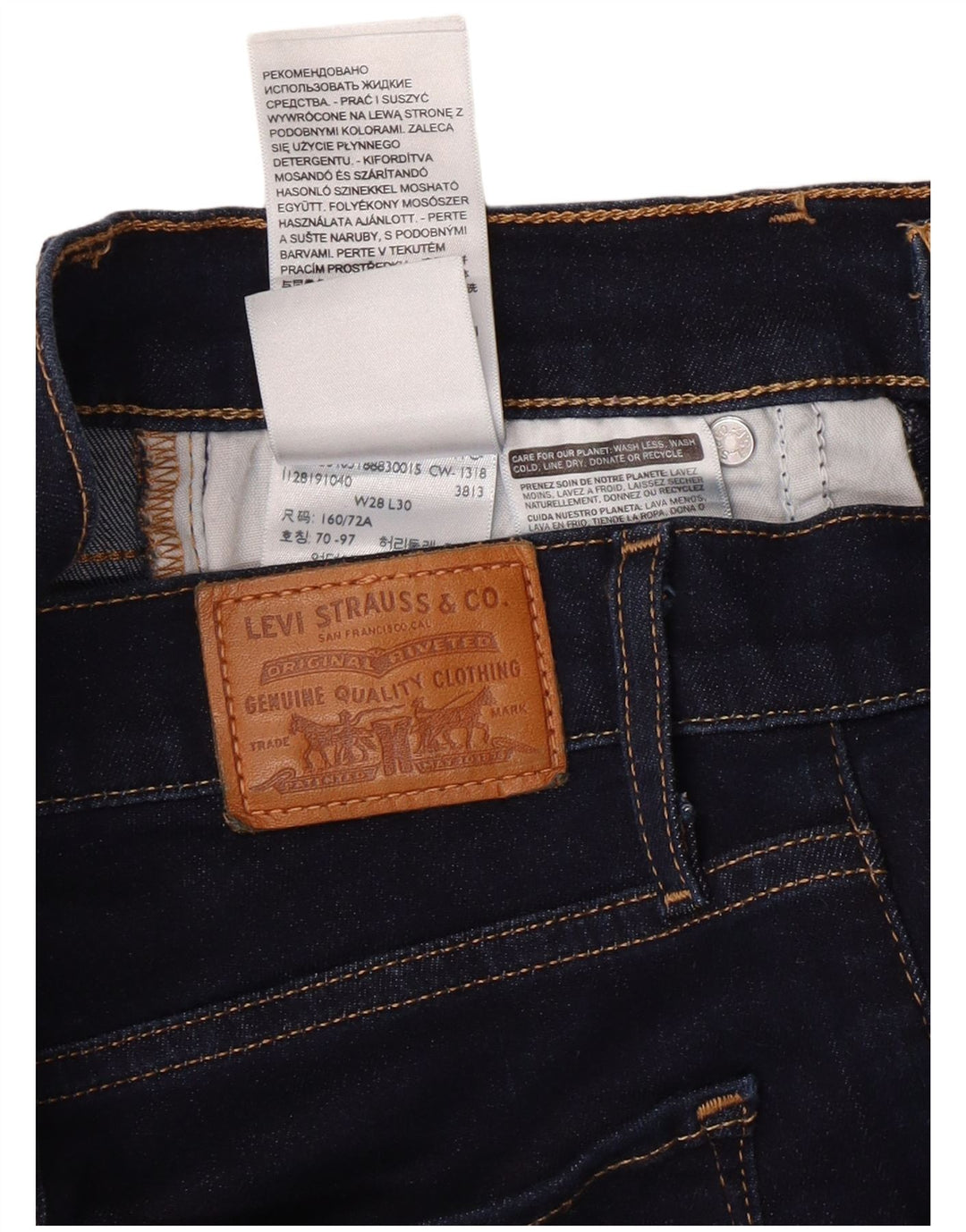 LEVI'S Γυναικείο 724 Ψηλό ίσιο τζιν W28 L26 Navy Blue Cotton