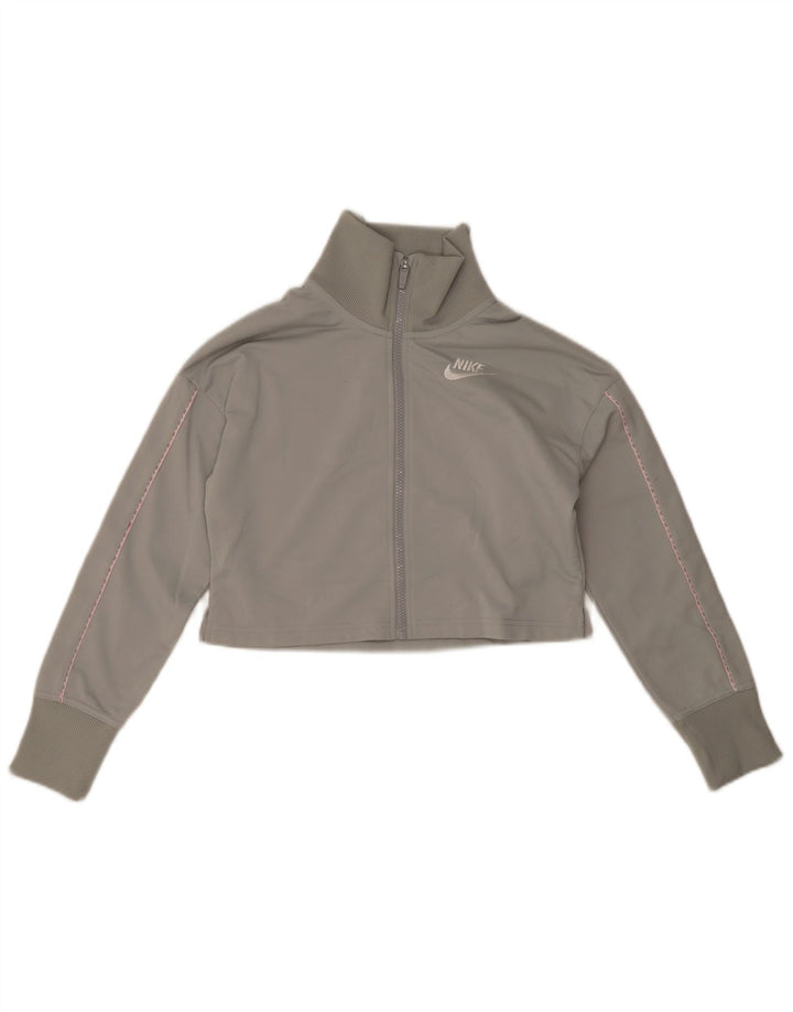 Μπουφάν Nike Girls Crop αθλητική φόρμα 12-13 ετών, μεγάλο γκρι πολυεστέρα