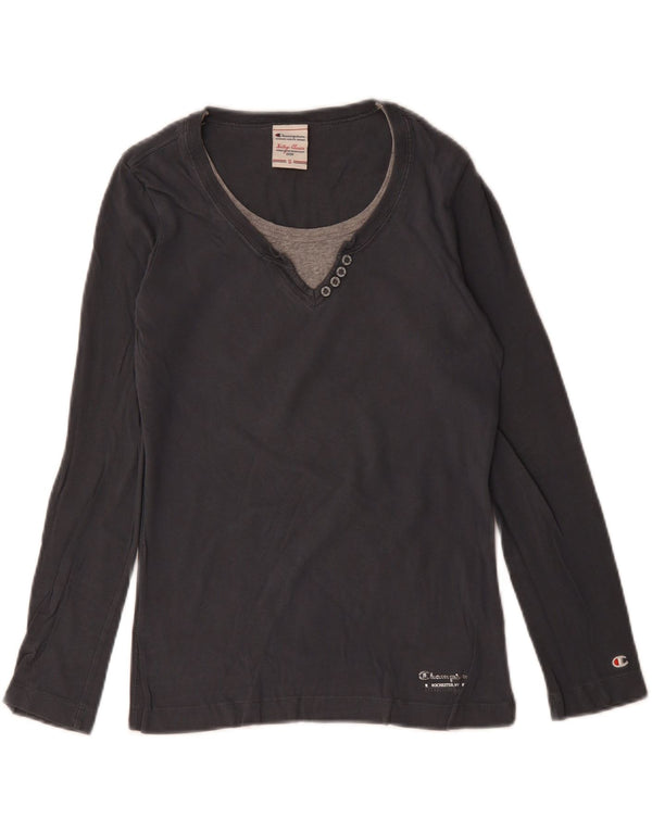 CHAMPION Γυναικεία Κλασικά Κλασικά Τοπ μακρυμάνικο UK 10 Small Grey Cotton