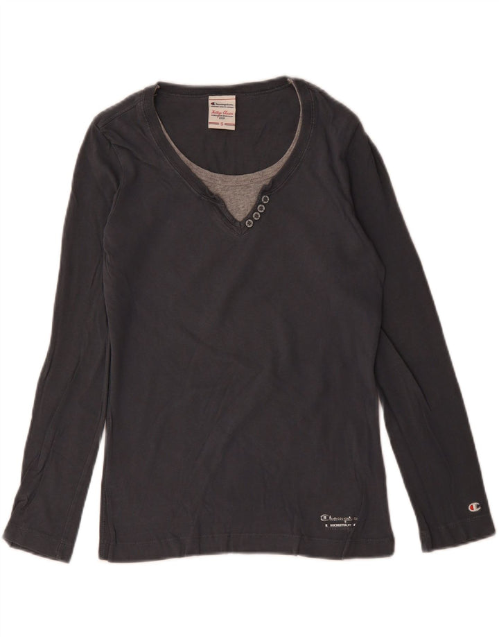 CHAMPION Γυναικεία Κλασικά Κλασικά Τοπ μακρυμάνικο UK 10 Small Grey Cotton