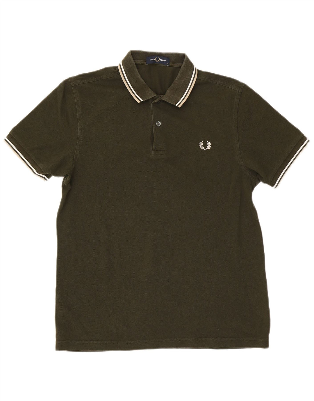 Fred Perry Ανδρικό πουκάμισο πόλο από μεσαίο χακί βαμβακερό