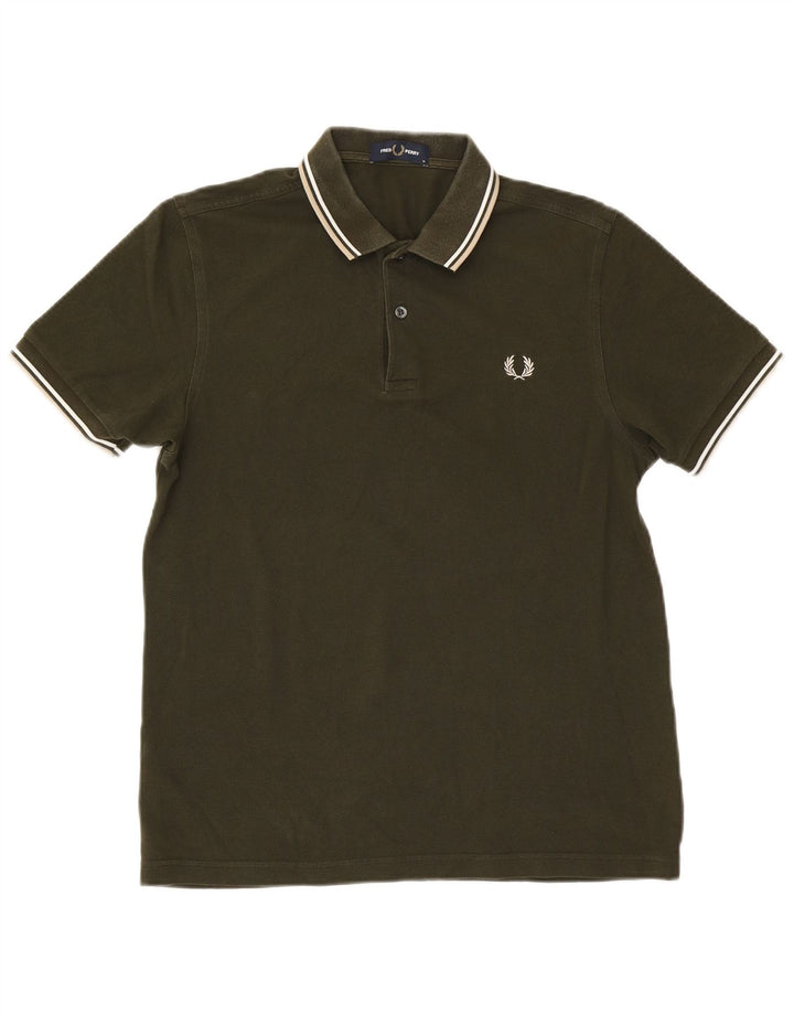 Fred Perry Ανδρικό πουκάμισο πόλο από μεσαίο χακί βαμβακερό