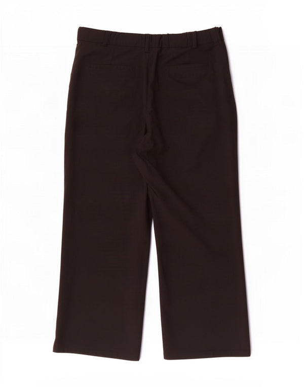 Zara γυναικείο παντελόνι Chino με φαρδύ πόδι ψηλόμεσο 2XL W34 L29 μαύρο πολυεστέρα