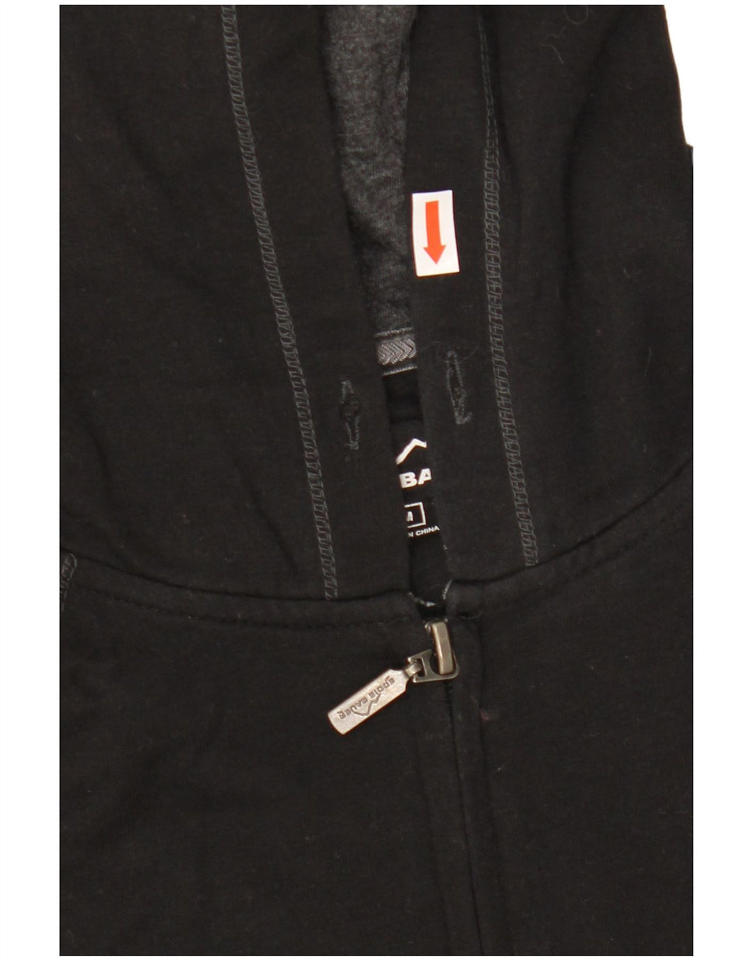 EDDIE BAUER Womens Zip Hoodie Sweater UK 14 Medium Black Cotton