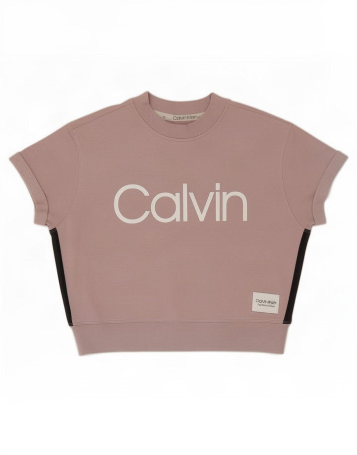 Calvin Klein Γυναικείο Γραφικό Φούτερ Jumper UK 14 Medium Pink