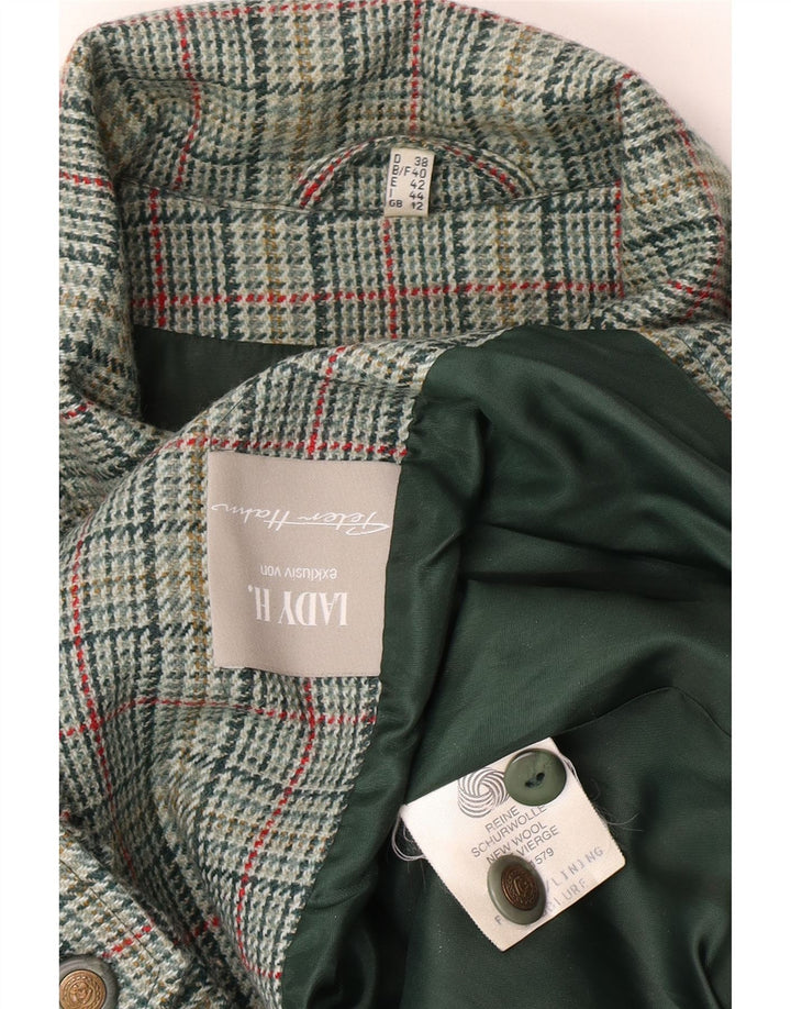 Peter Hahn Γυναικείο Lady H Bomber Jacket UK 12 Medium Green Houndstooth