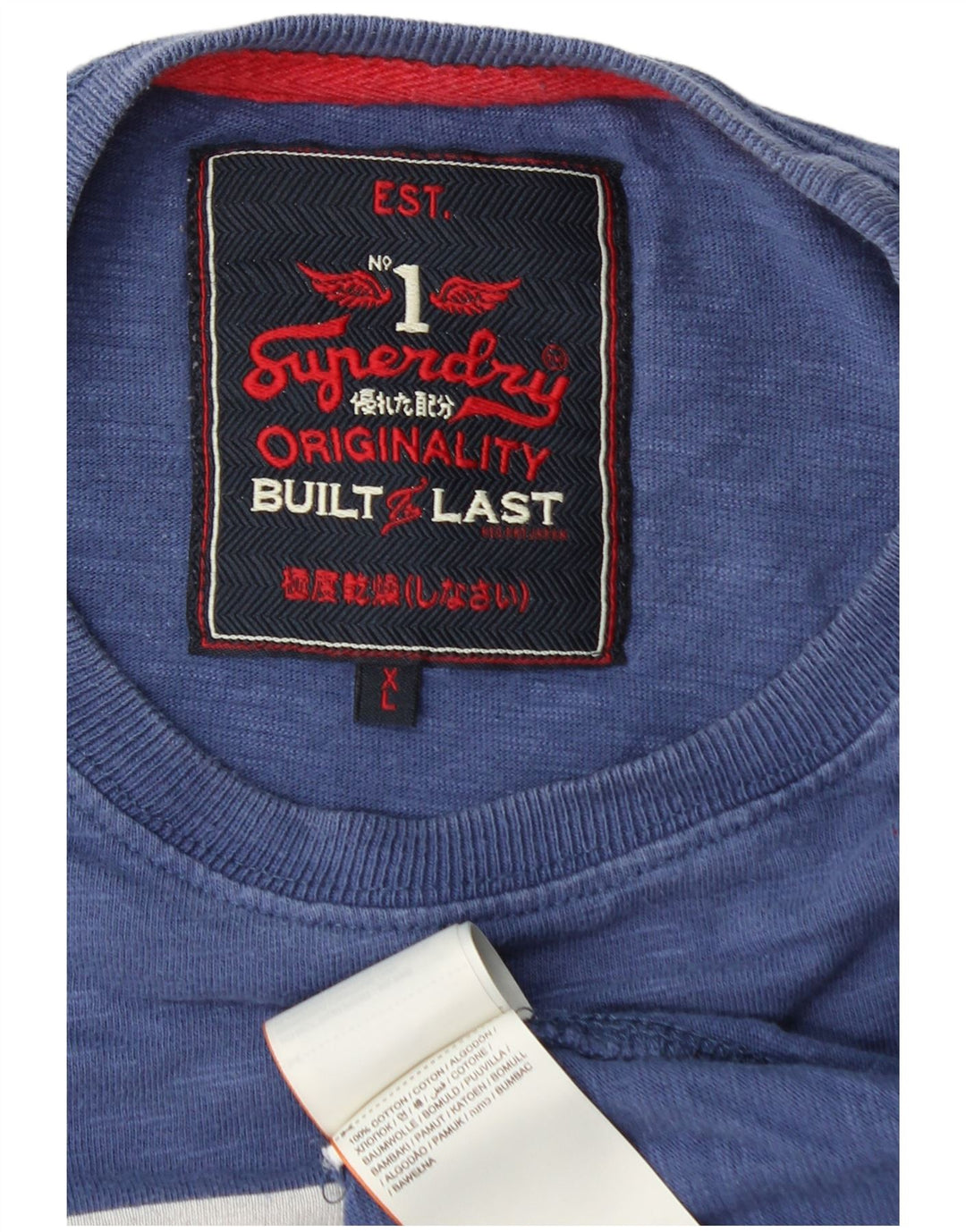 Ανδρικό γραφικό μπλουζάκι SUPERDRY Top XL Μπλε βαμβακερό