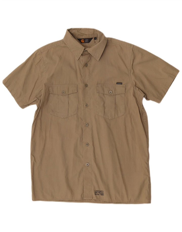 Ανδρικό κοντομάνικο πουκάμισο Carhartt Μικρό χακί βαμβακερό