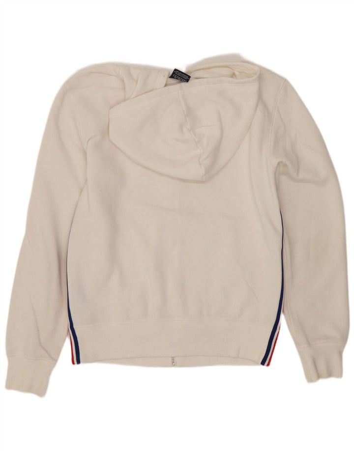 Champion Mens Graphic Zip Hoodie Sweater Small White Cotton