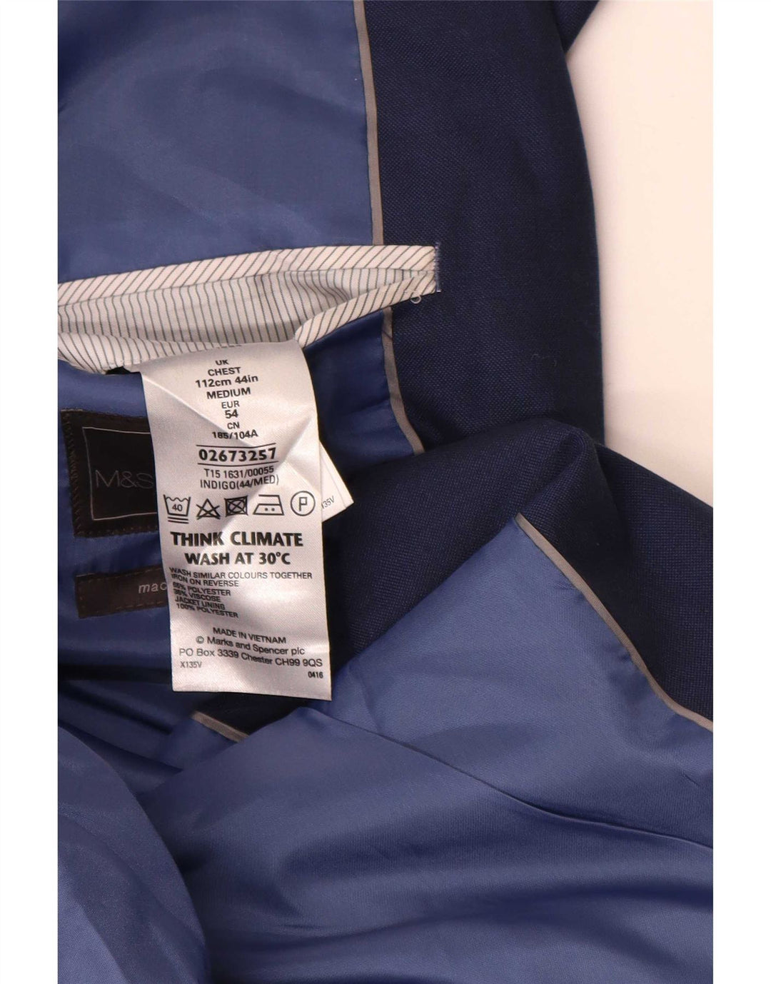 Marks & Spencer Ανδρικό μπλέιζερ με 2 κουμπιά μπουφάν UK 44 XL Navy Blue Classic