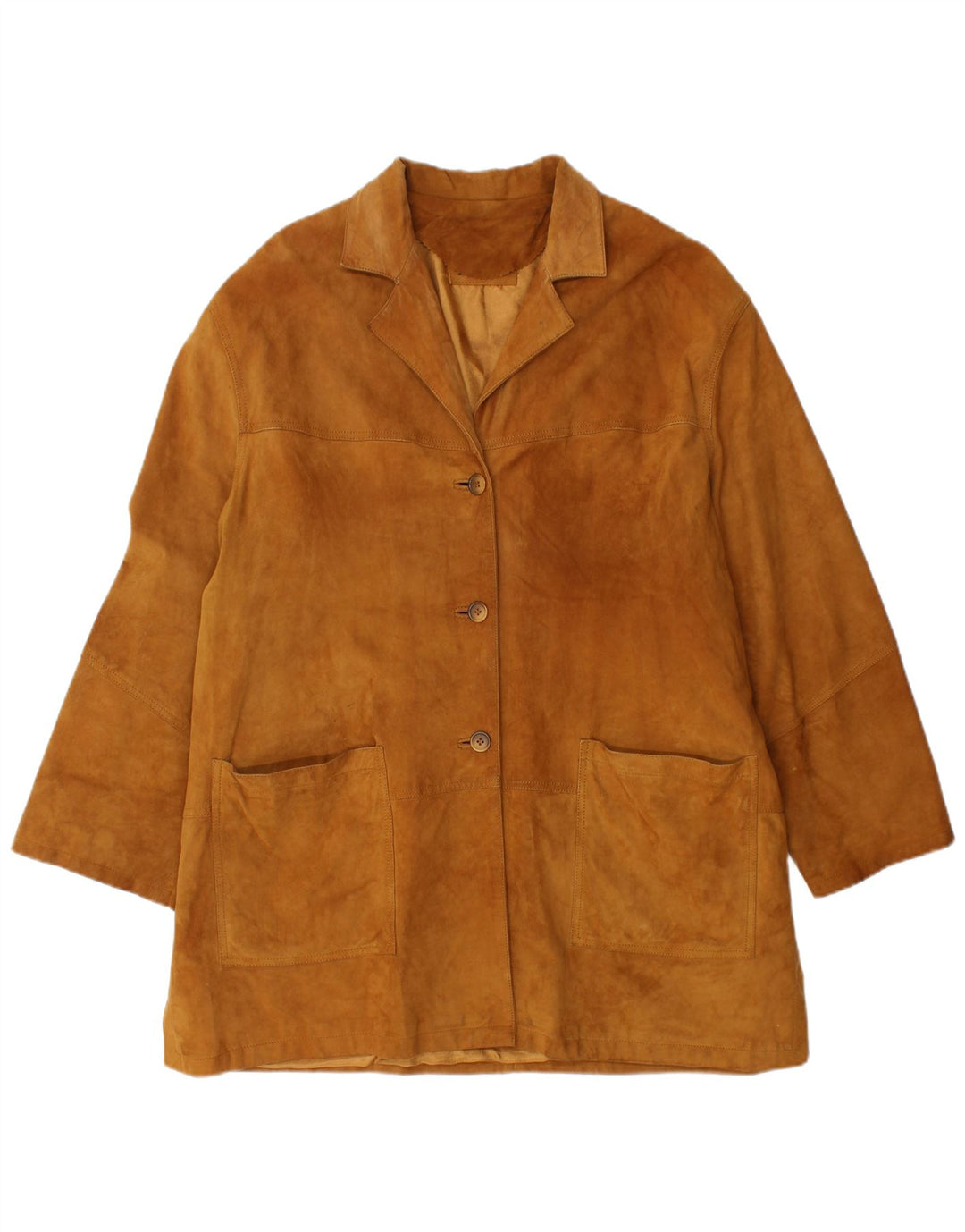 VINTAGE Γυναικείο Suede Jacket UK 18 XL Καφέ Δερμάτινο