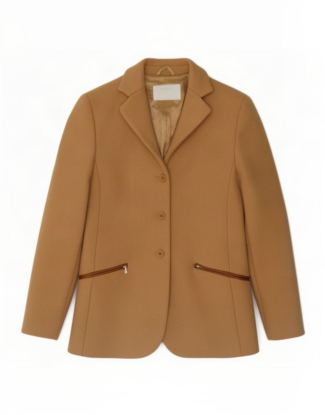 Prada Γυναικείο Μπουφάν Blazer με 3 κουμπιά IT 38 XS Μπεζ μαλλί Classic