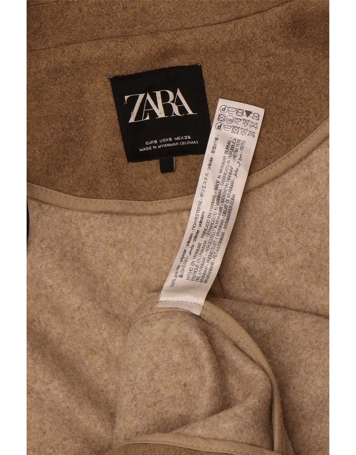 Zara Γυναικείο Oversized Πανωφόρι UK 10 Small Beige Polyester