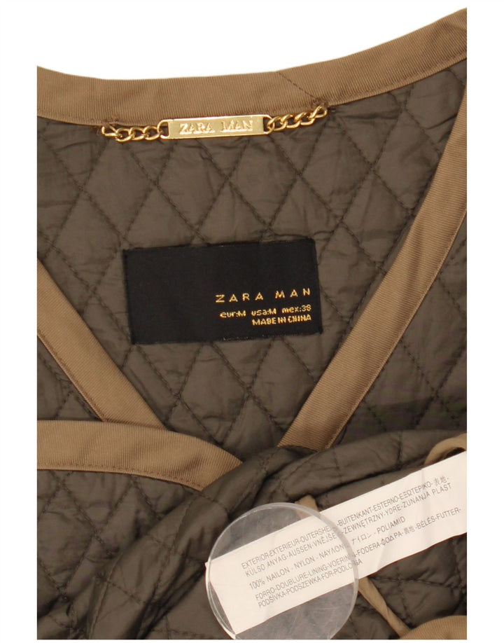 Zara Ανδρικό καπιτονέ μπουφάν UK 38 Medium Khaki Nylon