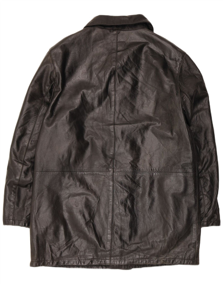 Dibi Ανδρικό Δερμάτινο Παλτό IT 50 Large Μαύρο Δερμάτινο