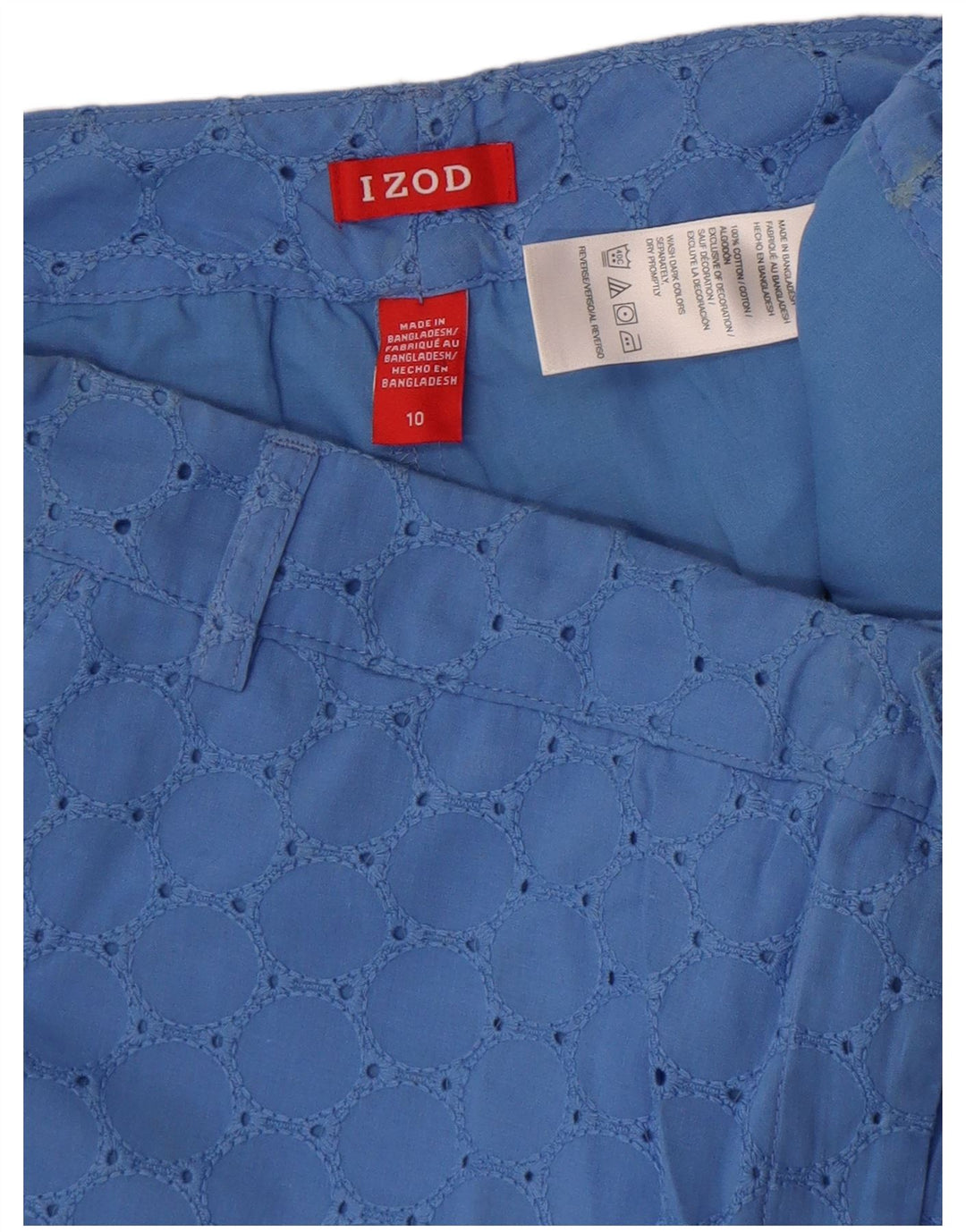 Izod Γυναικείο Σορτς Chino US 10 Μεγάλο W32 Μπλε γεωμετρικό βαμβακερό
