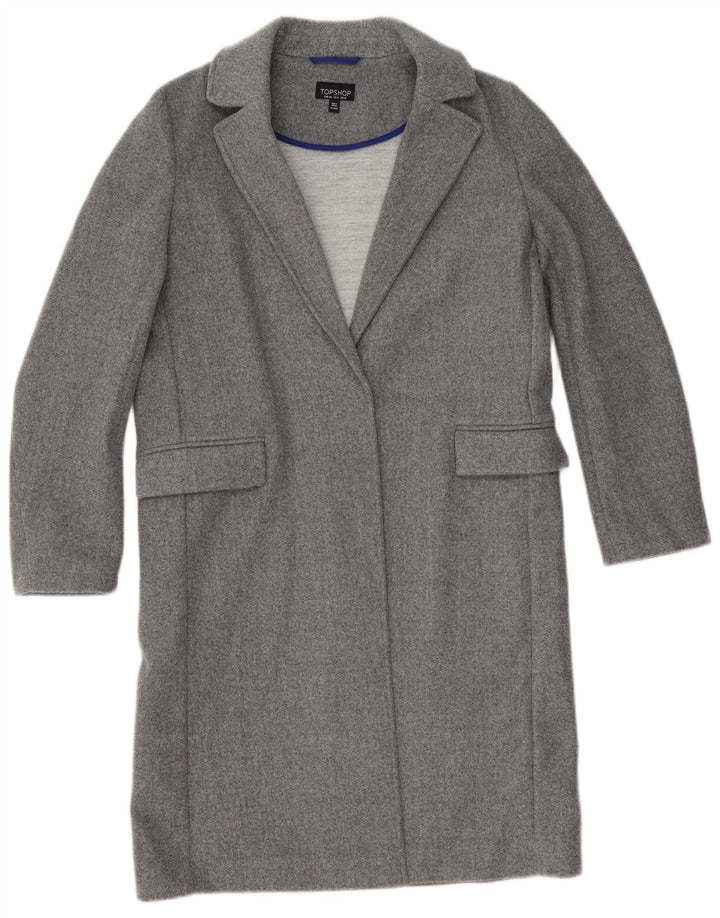 Topshop Γυναικείο Ανοιχτό Πανωφόρι UK 12 Medium Grey Polyester