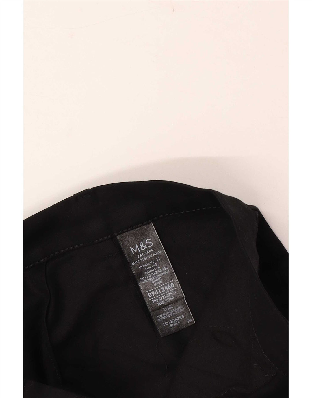 Marks & Spencer Γυναικείο Cropped Παντελόνι UK 12 Medium W30 L24 Black