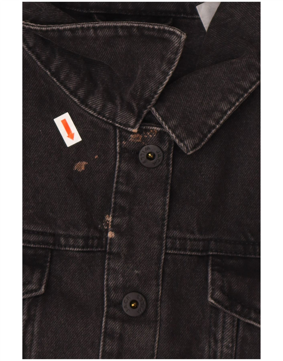 JACK WILLS Γυναικείο Crop Τζιν Μπουφάν UK 10 Μικρό Γκρι βαμβακερό