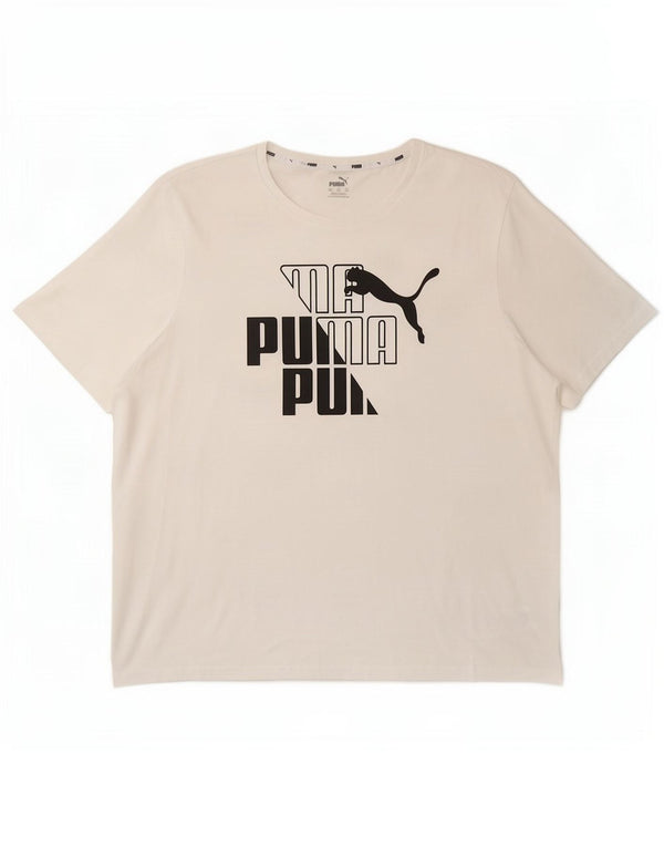 Ανδρικό γραφικό μπλουζάκι Puma 2XL λευκό βαμβακερό
