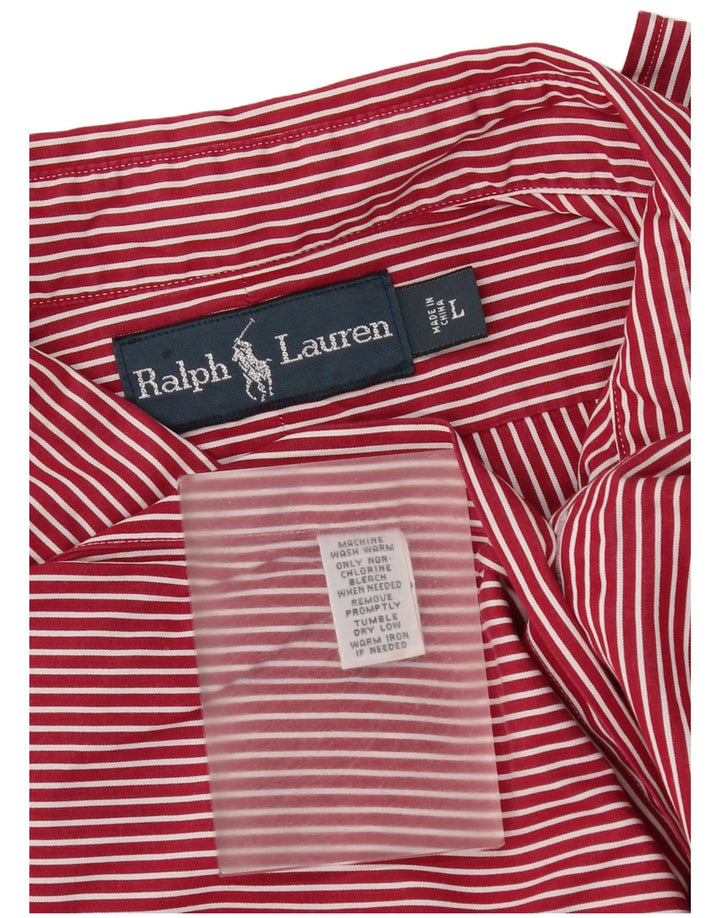 Ralph Lauren Ανδρικό πουκάμισο μεγάλο κόκκινο ριγέ βαμβακερό