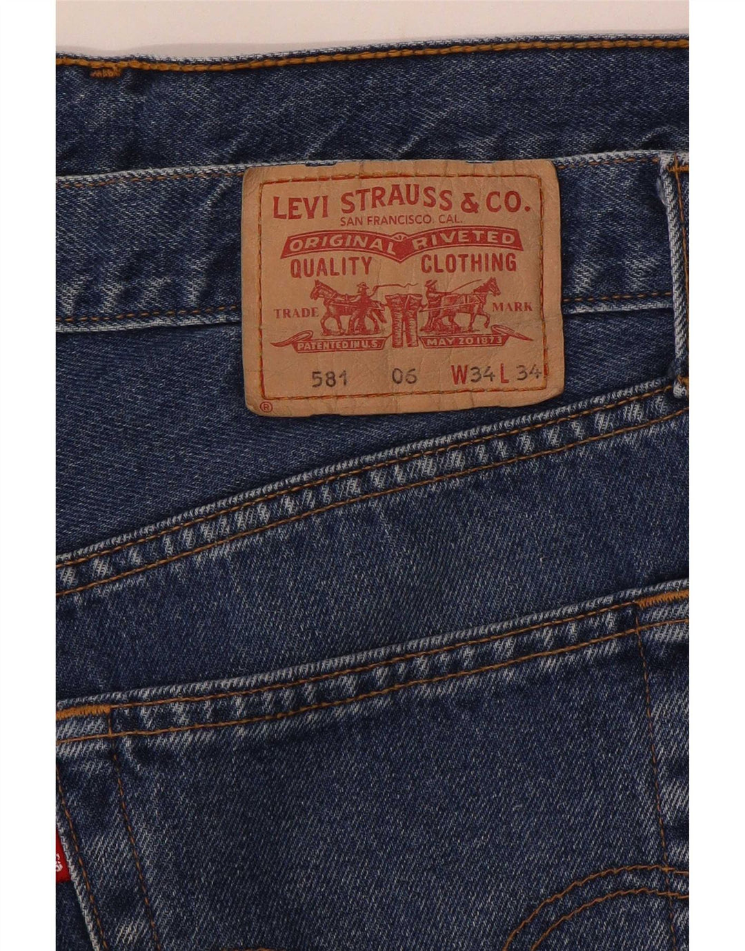 Levi's Mens 581 Straight Jeans W34 L34 Blue