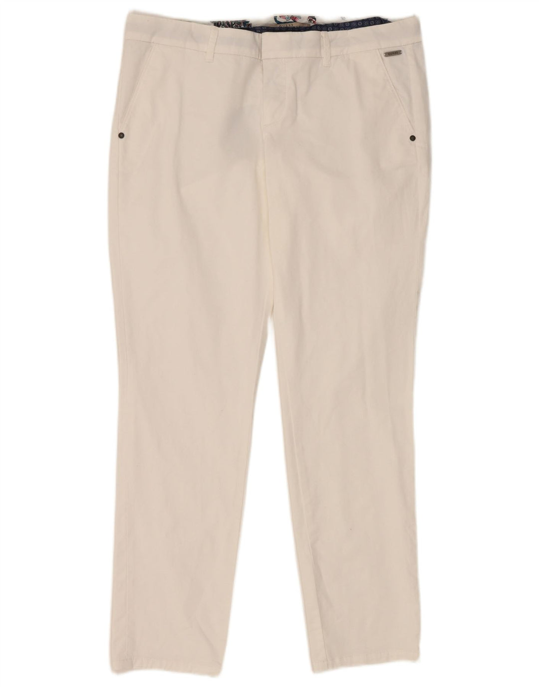 Guess Γυναικείο παντελόνι Chino Berta Slim Fit W34 L29 Λευκό