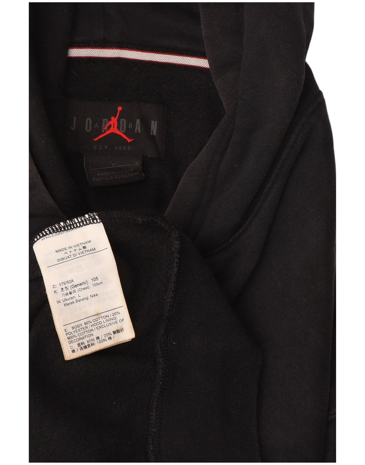 Jordan Ανδρικό Hoodie Jumper μεγάλο μαύρο βαμβακερό