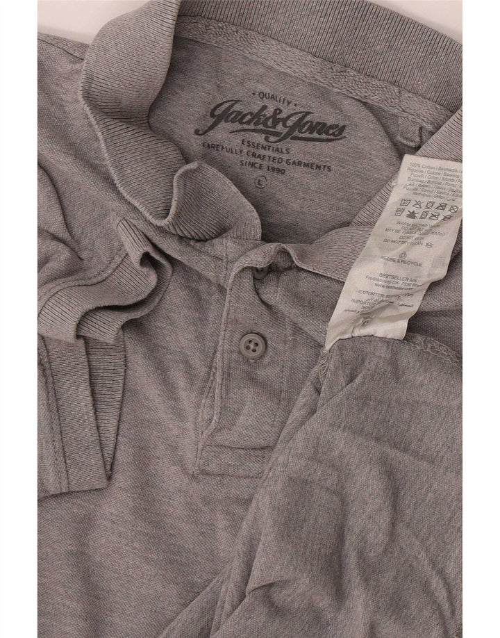 Jack & Jones Ανδρικό Πόλο Μπλουζάκι μεγάλο γκρι βαμβακερό