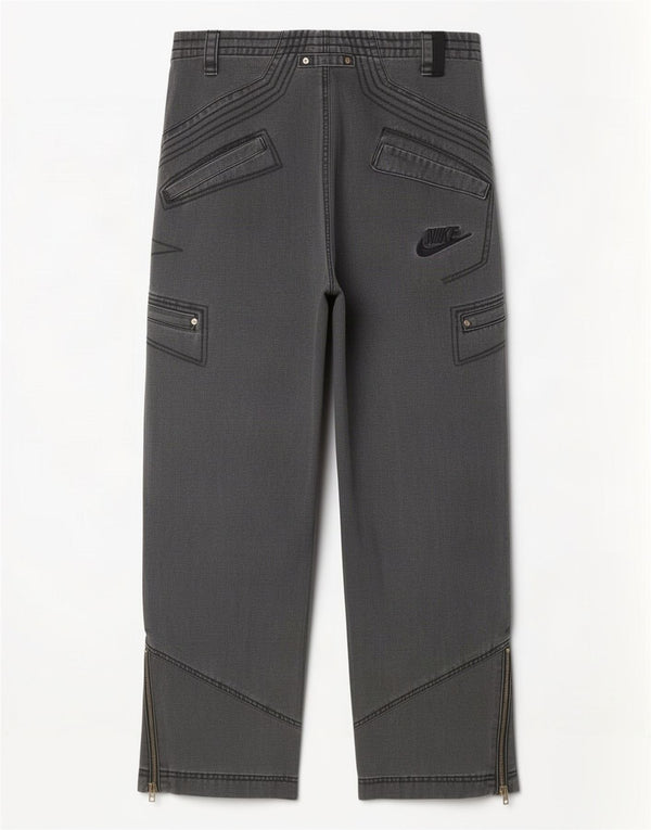 Γυναικείο γραφικό φαρδύ τζιν Nike UK 10 Small W32 L31 Γκρι βαμβακερό