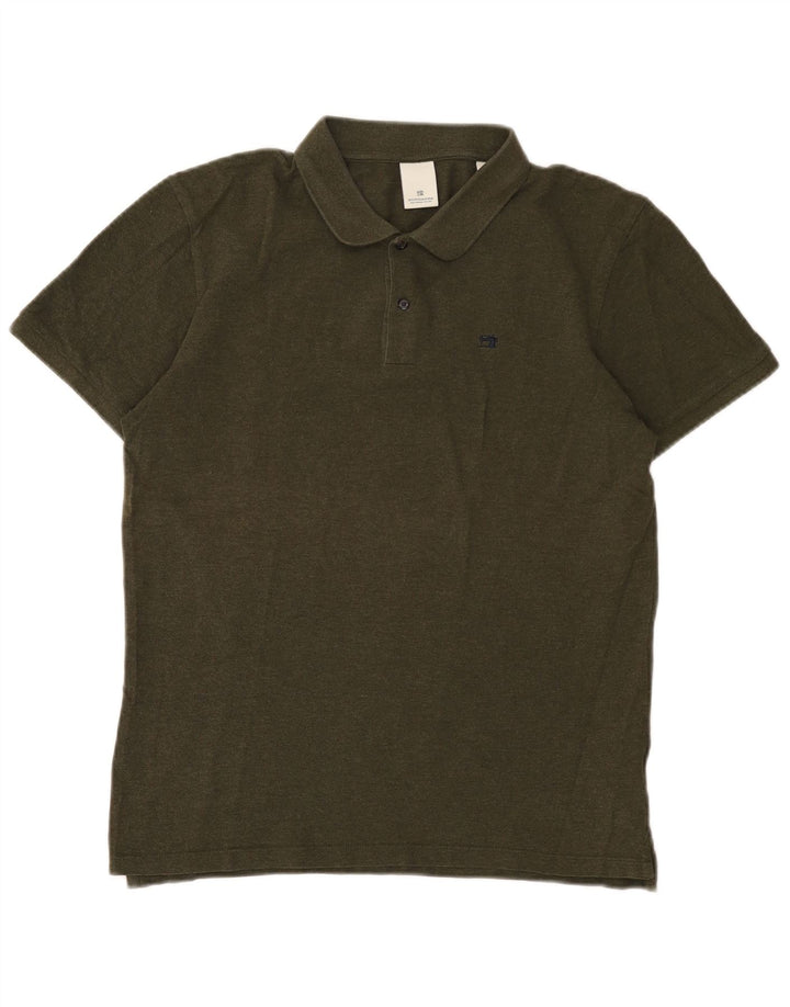 Ανδρικό πουκάμισο πόλο Scotch & Soda από μεσαίο χακί βαμβάκι