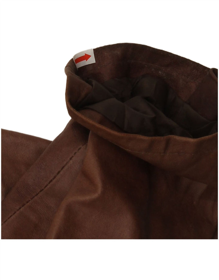 MASTERPELLE Ανδρικό Bomber Δερμάτινο Μπουφάν UK 40 Large Brown Δερμάτινο