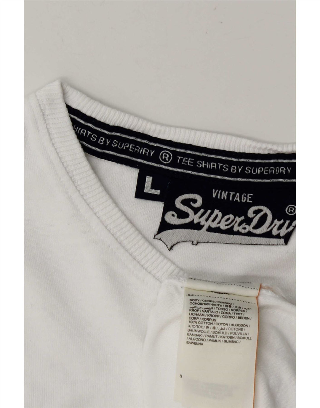 Ανδρικό μπλουζάκι Superdry Top μεγάλο λευκό βαμβακερό