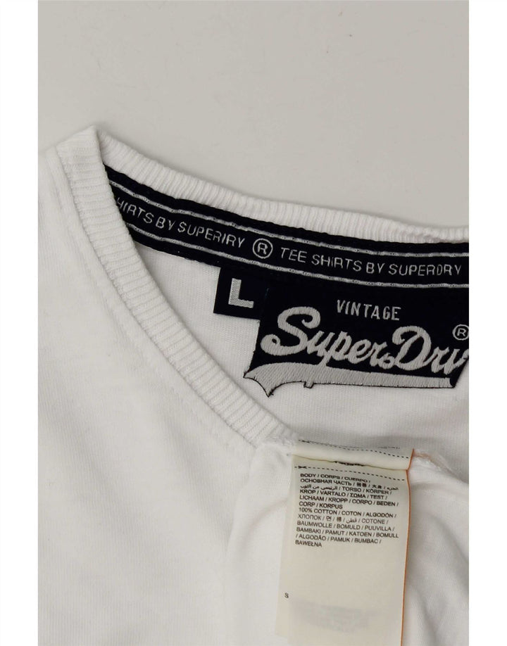 Ανδρικό μπλουζάκι Superdry Top μεγάλο λευκό βαμβακερό