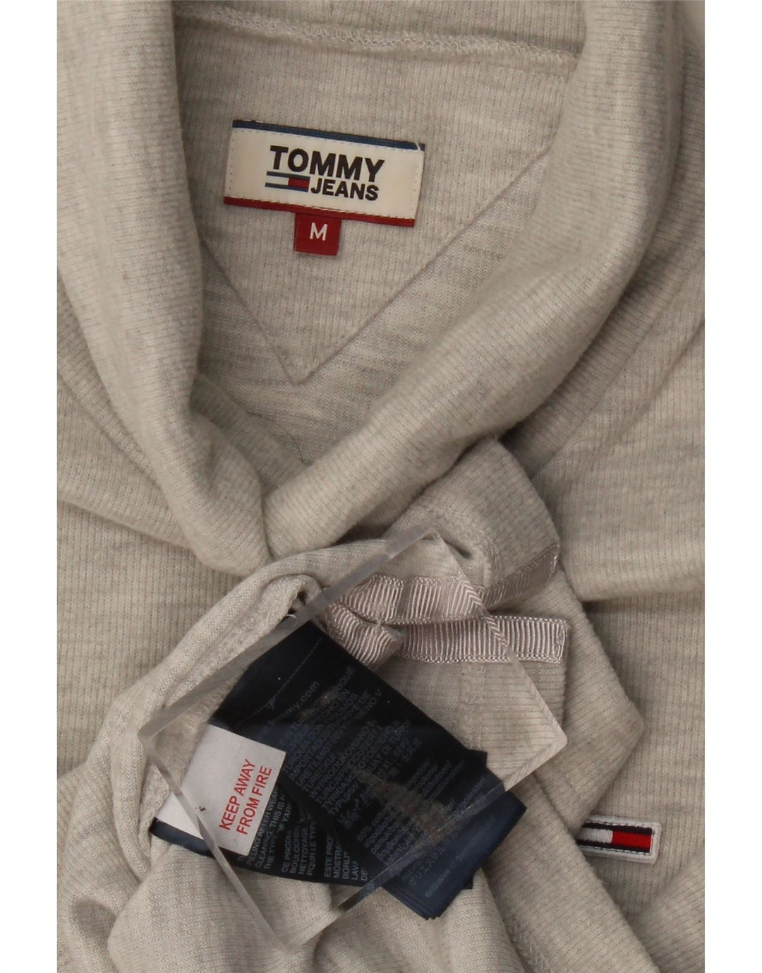 Tommy Hilfiger Γυναικείο πουλόβερ με ρολό λαιμόκοψη UK 14 μεσαίο βαμβακερό γκρι