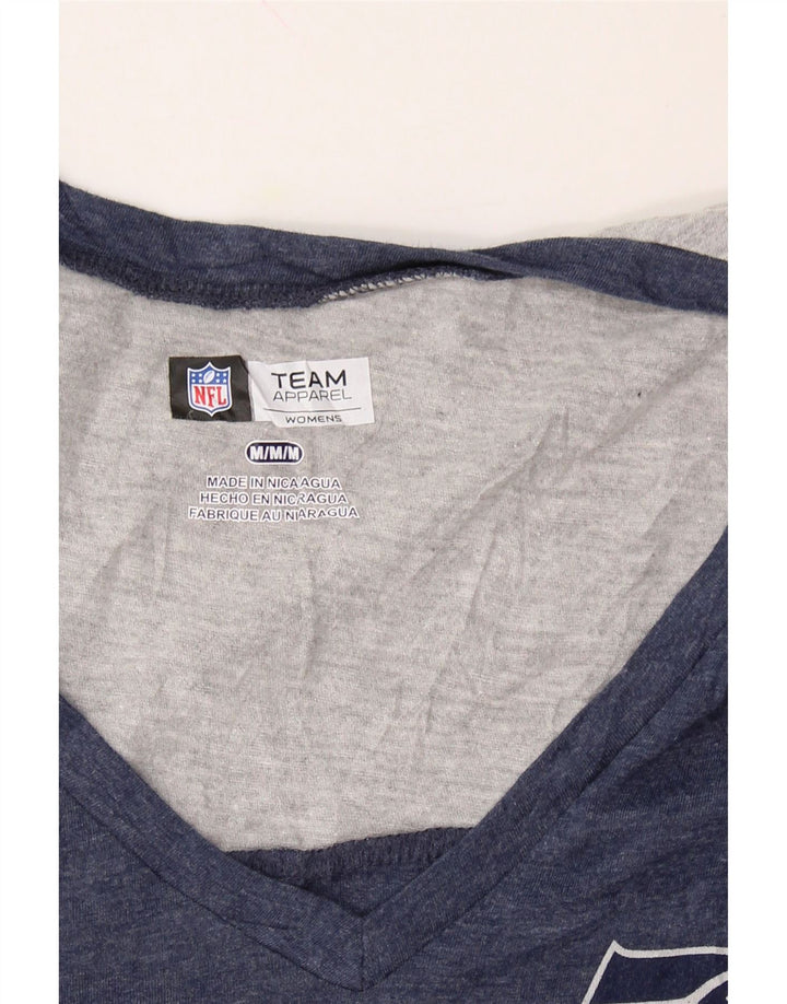 NFL Womens Graphic T-Shirt Top UK 12 Medium Blue Cotton Vintage NFL and Second-Hand NFL from Messina Hembry 