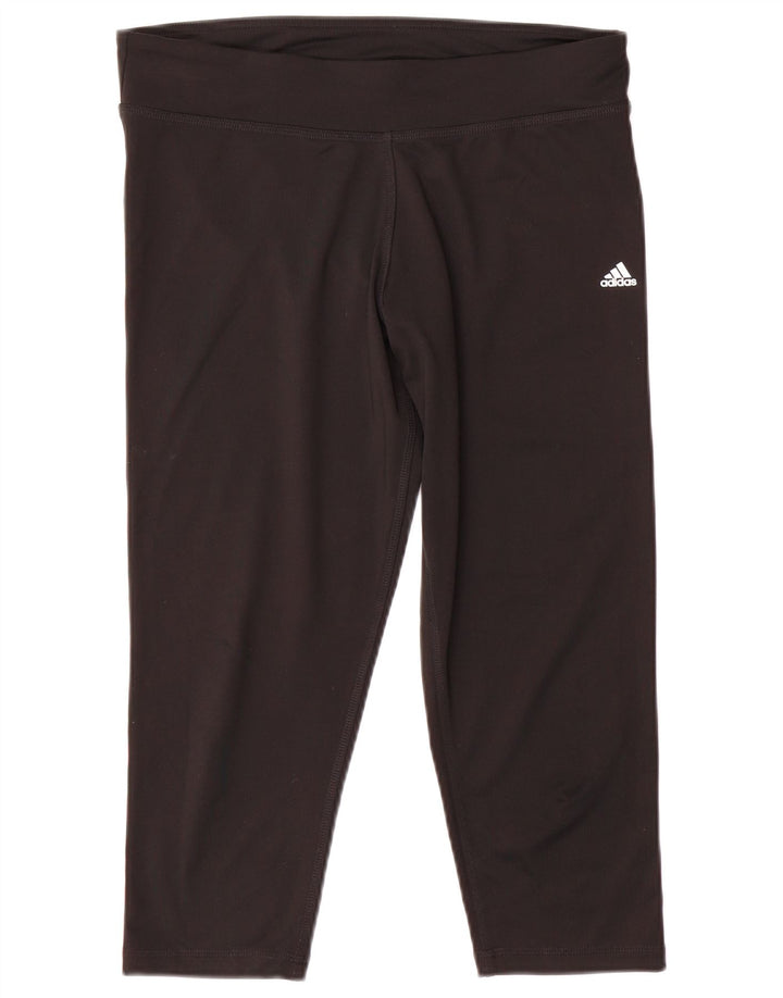 Adidas Γυναικεία κολάν Capri Climalite UK 16/18 μεγάλο μαύρο πολυεστέρα