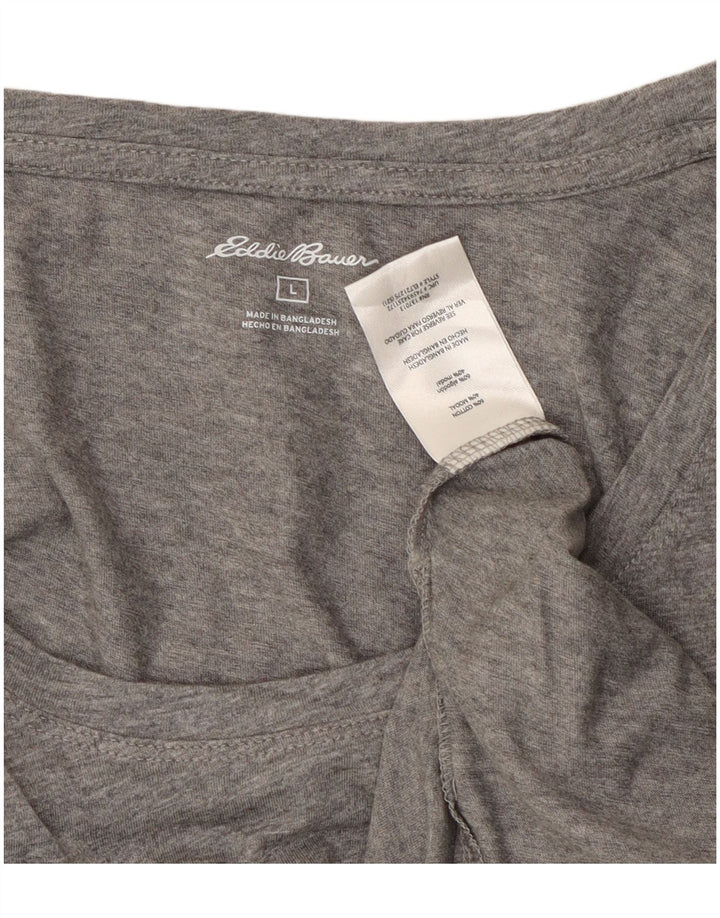 EDDIE BAUER Γυναικείο T-Shirt Top UK 16 Large Grey Flecked Cotton