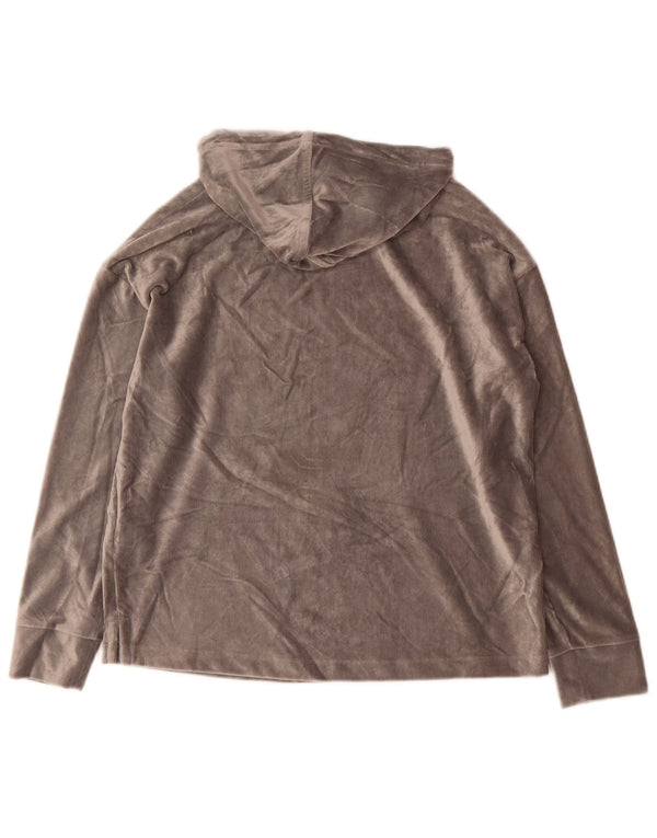 Marks & Spencer Γυναικείο βελούδο Oversized Hoodie Jumper UK 8 Small Grey