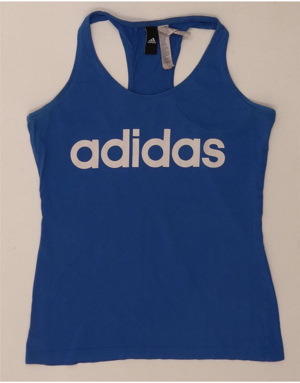 Γυναικείο γραφικό γιλέκο Adidas Top UK 8/10 Μικρό Μπλε Βαμβακερό