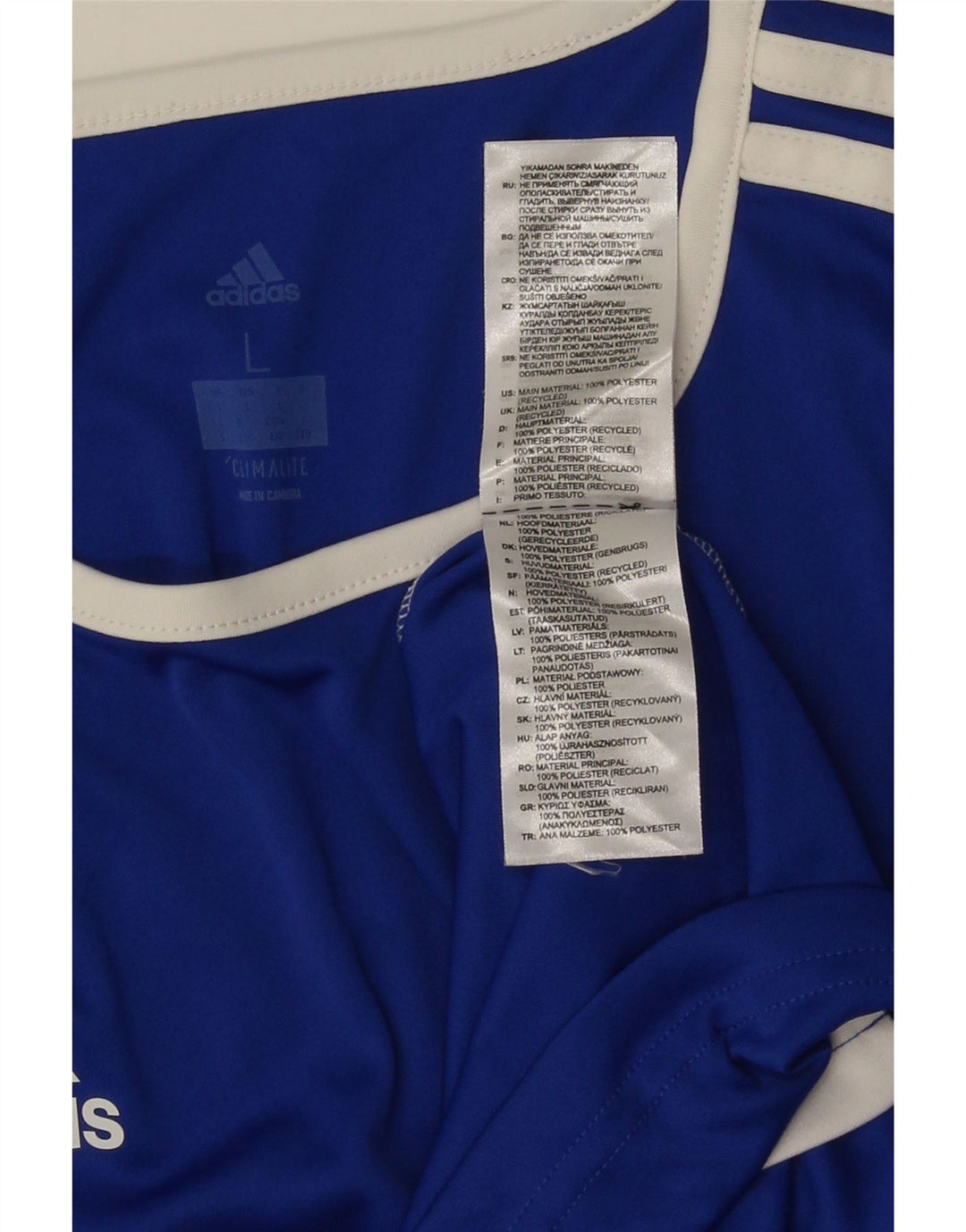 Adidas Ανδρικό T-Shirt Climalite Top Large Blue Colourblock Πολυεστέρας