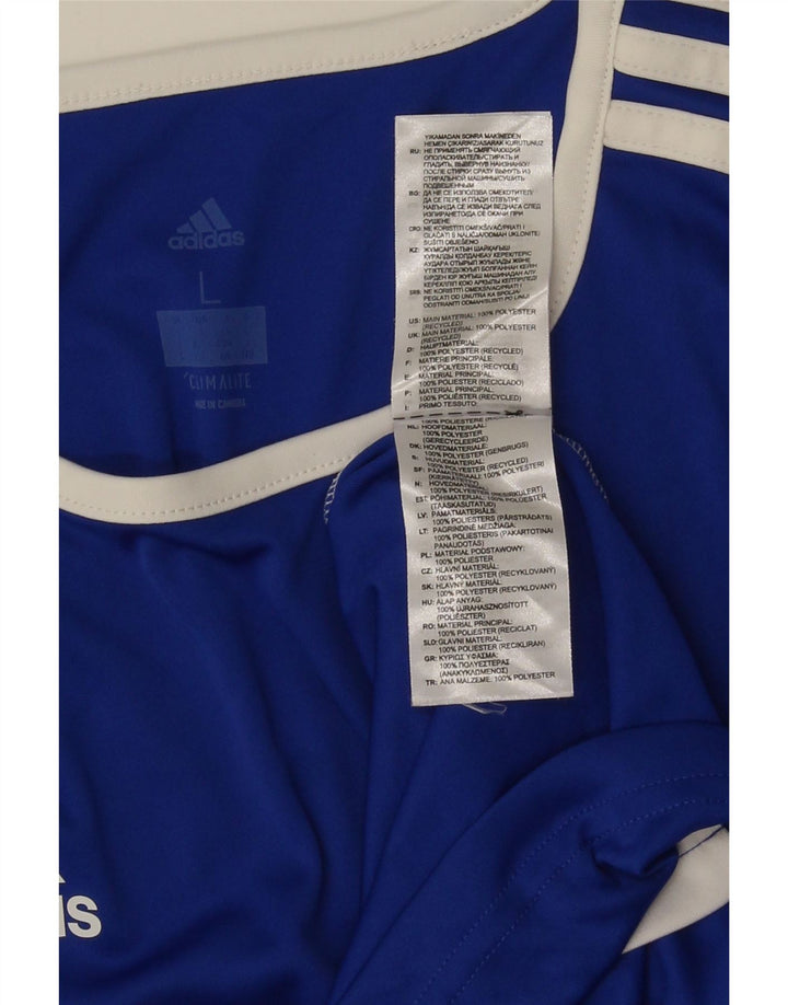 Adidas Ανδρικό T-Shirt Climalite Top Large Blue Colourblock Πολυεστέρας