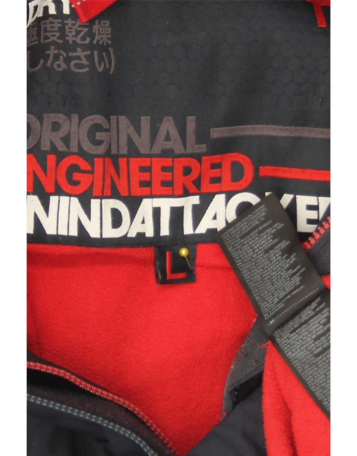 Ανδρικό μπουφάν με κουκούλα Superdry UK 40 Large Navy Blue Polyester
