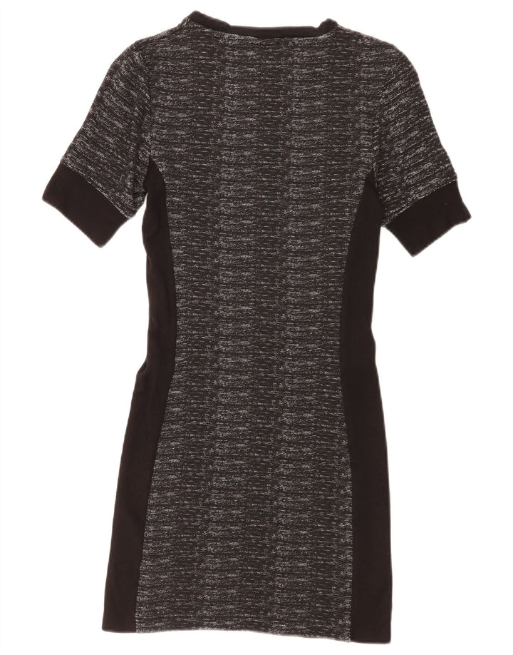 Topshop Γυναικείο Bodycon Φόρεμα UK 10 Small Black Geometric Polyester