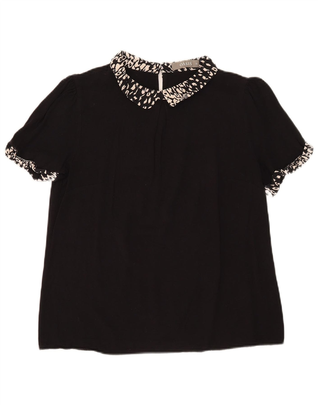 Γυναικεία μπλούζα Oasis Top UK 12 Medium Black Animal Print