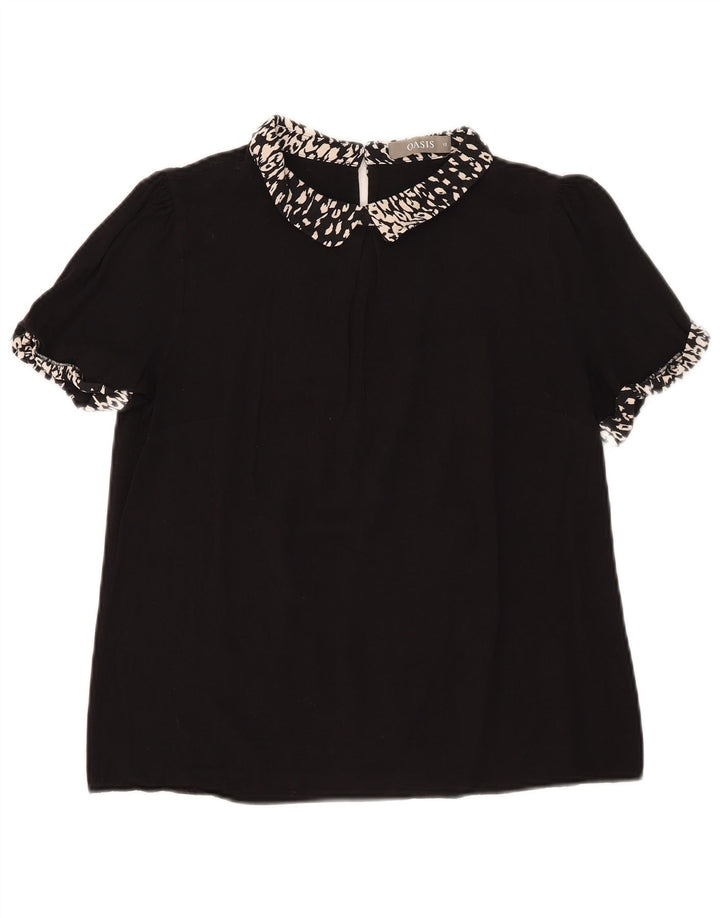 Γυναικεία μπλούζα Oasis Top UK 12 Medium Black Animal Print