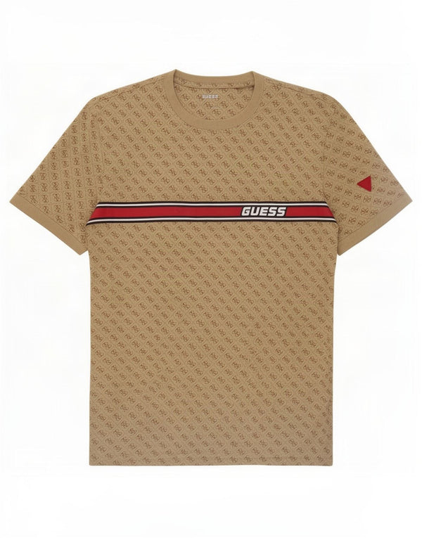 Ανδρικό γραφικό T-Shirt Guess Top Large Beige Βαμβακερό