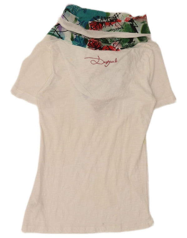 Desigual Γυναικεία μπλούζα με λαιμόκοψη Top UK 10 Small White Viscose